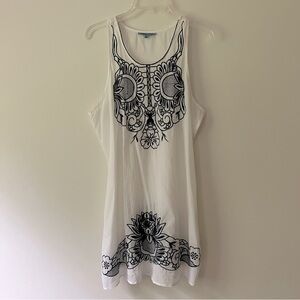 Solitaire Swim Embroidered Coverup Dress M